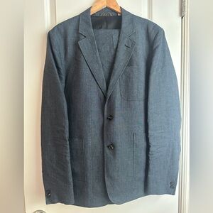 Billy Reid Archie Linen Two-Button Suit 34 pants and 42R Blazer EUC